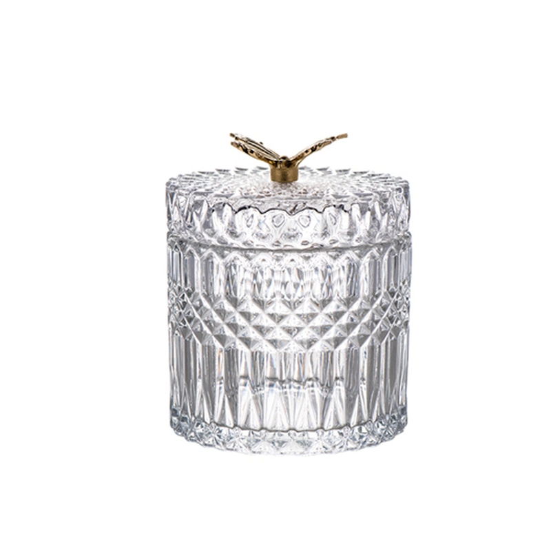 Caja de joyas de jar de vidrio de mariposa nórdica de algodón Tanque de almacenamiento