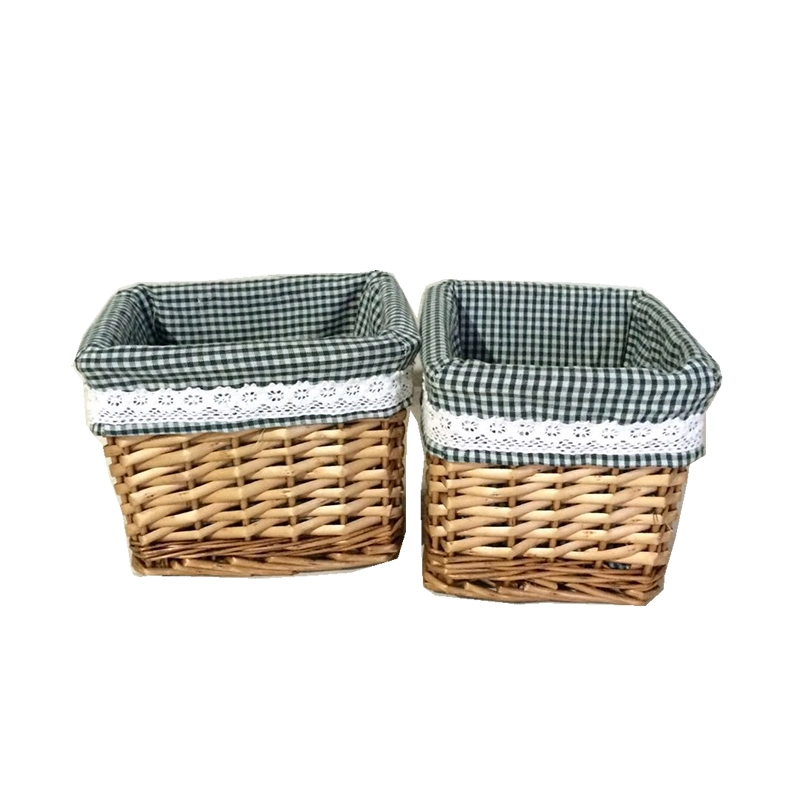 Rectangle Cube Storage Basket Bins Woven Wicker Cabinet for Closet Organizer Toys Sundries