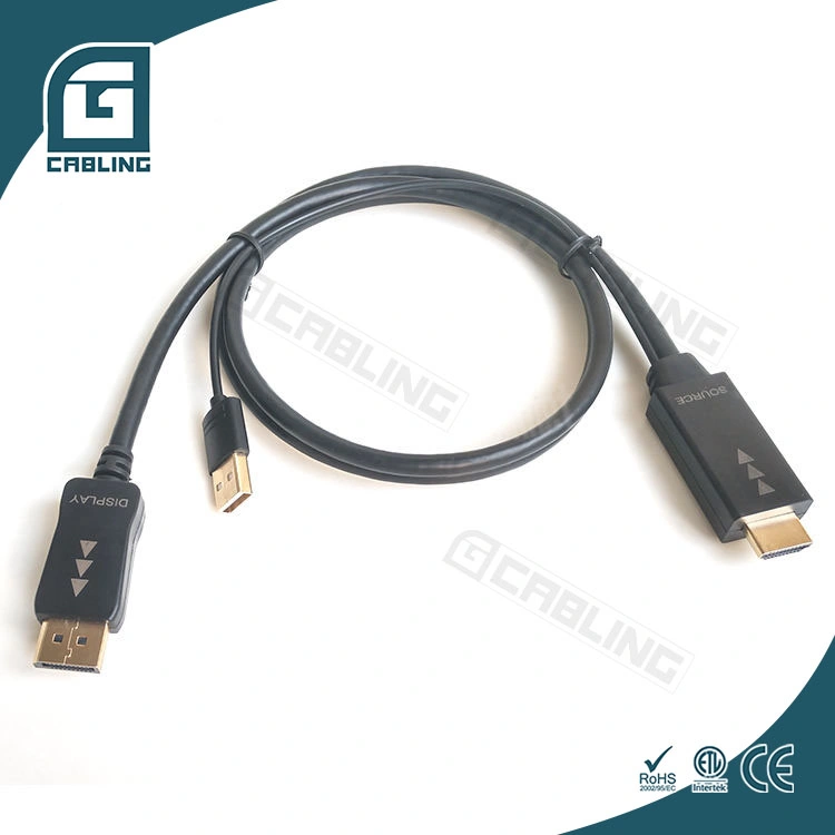 Les connecteurs plaqués or Gcabling Satisfaction Élevée 2m 5m à HDMI Câble DP Male-Male 4K câbles HDMI