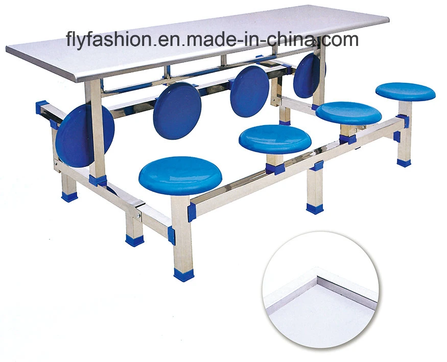 6 plazas de acero inoxidable mesa de comedor para Resturan DT-23 y Comedor