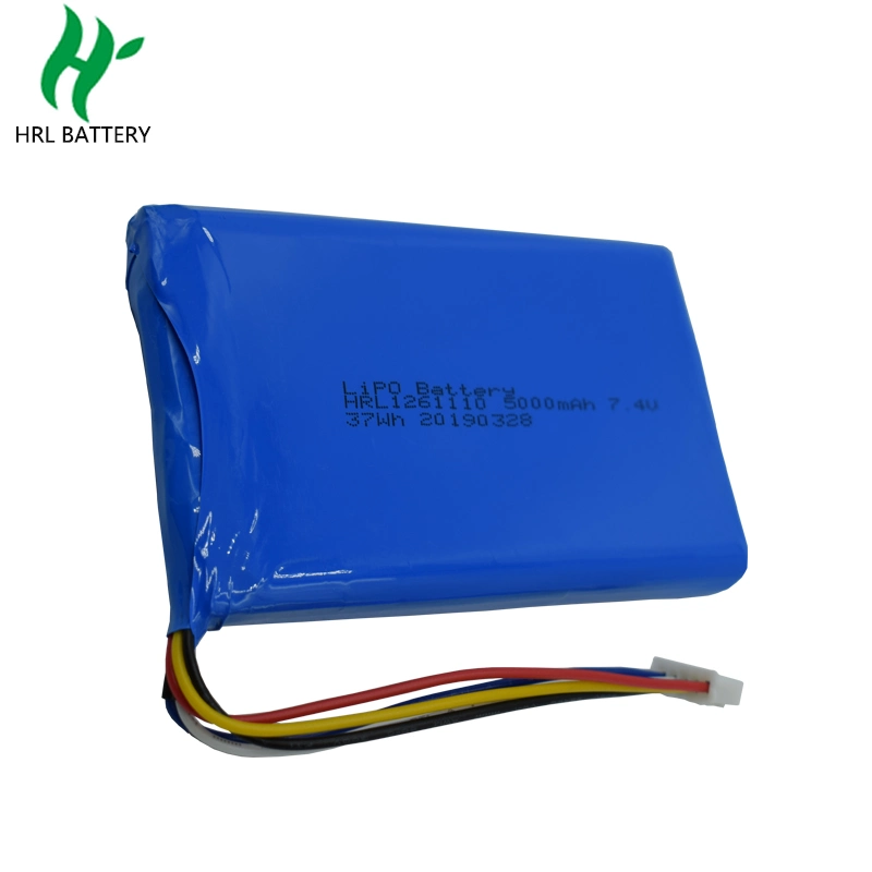 Batterie Li-polymère OEM 7,4V Hrl1260110 batterie lithium-ion Lipo 2s rechargeable Batterie lithium-ion LiFePO4 5 000 mAh