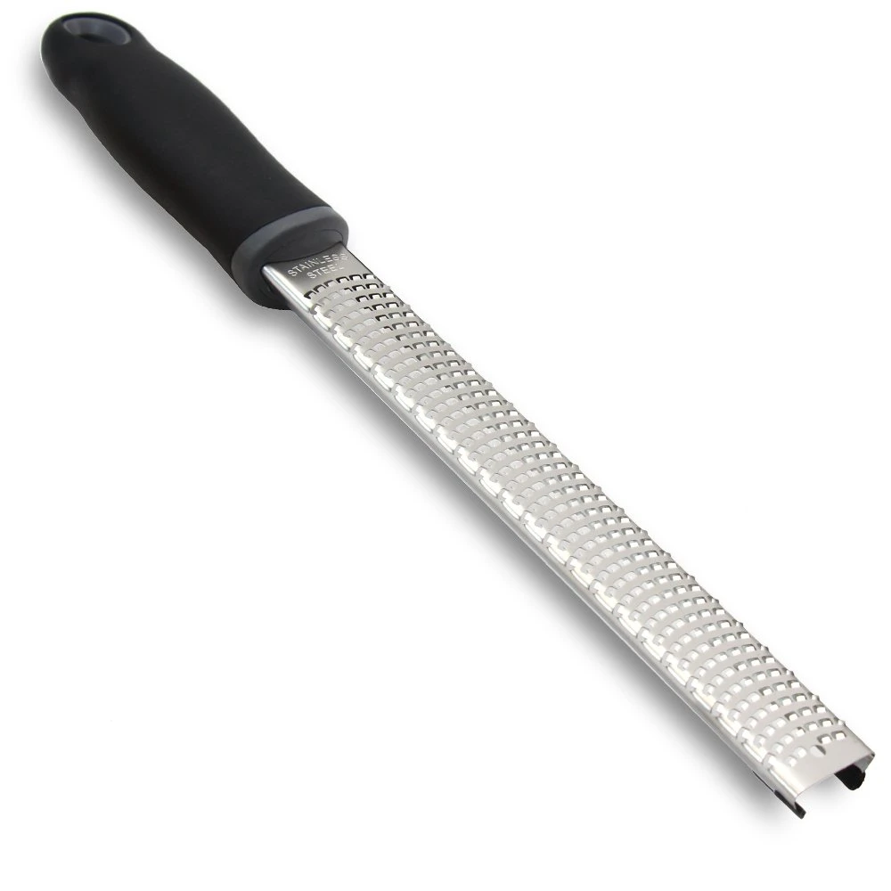 Citron Zester acier inoxydable cuisine couverture de fromage manche ergonomique noir Râpe