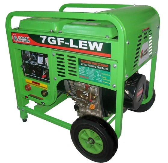 2.5kw Raise Power with Hand Push Two Big Wheels Diesel Generator Welding Machine Dual-Purpose Unit Shanghai