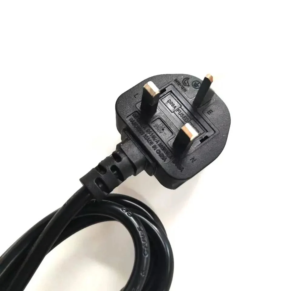 0.75mm2 UK Plug to Stripped Open End 3 Prong Power Cords Electrical Power Cable