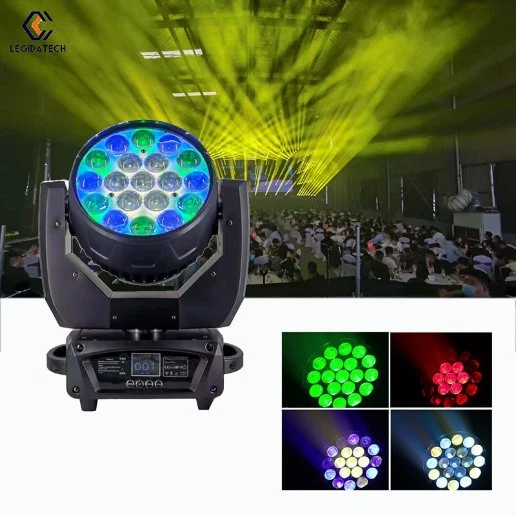 Legidatech LED Circle Control LED Factory Direct19X15W 4in1 RGBW Wash Zoom Moving Head LED Stage Light