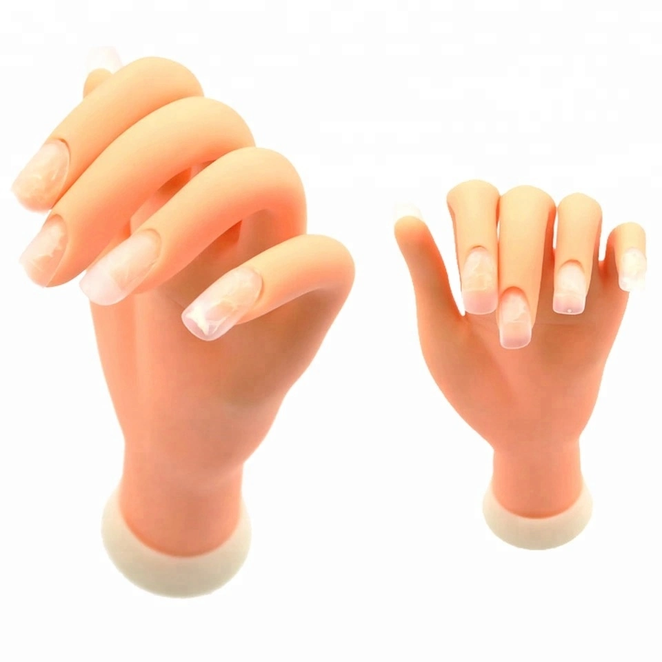 Adjustable Soft Plastic Nail Trainer Practice Mannequin Hand