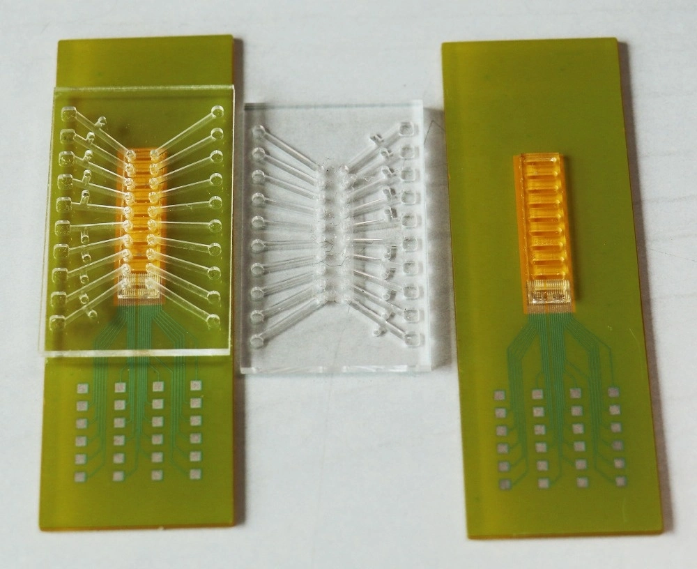 High Accuracy Diffusion Bonding Medical Transparent Acrylic CNC Machined Microfluidics Devices Chips Manifolds