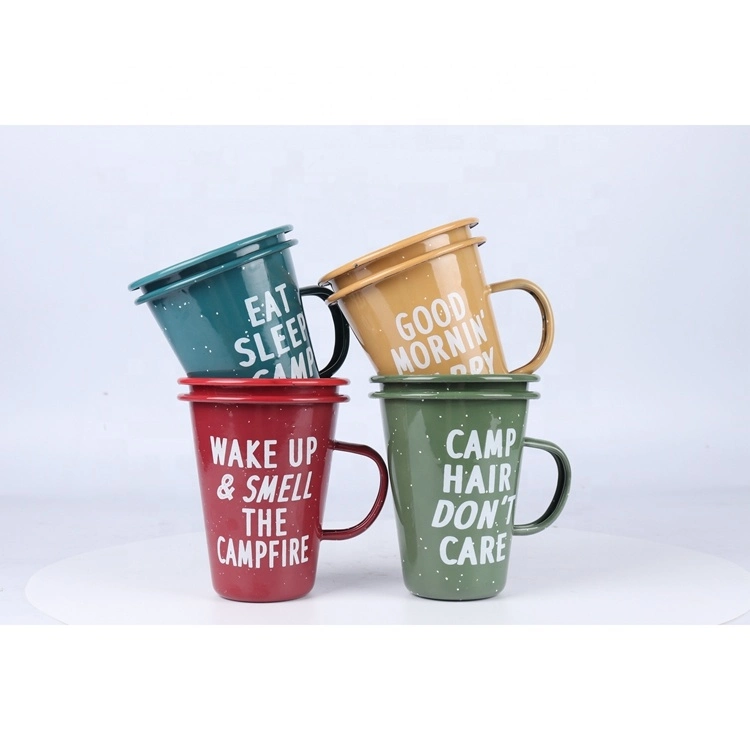Factory Hot Selling Plain Cup Mixed Color Traveling Camping Tea Coffee Tumble Enamel Mug