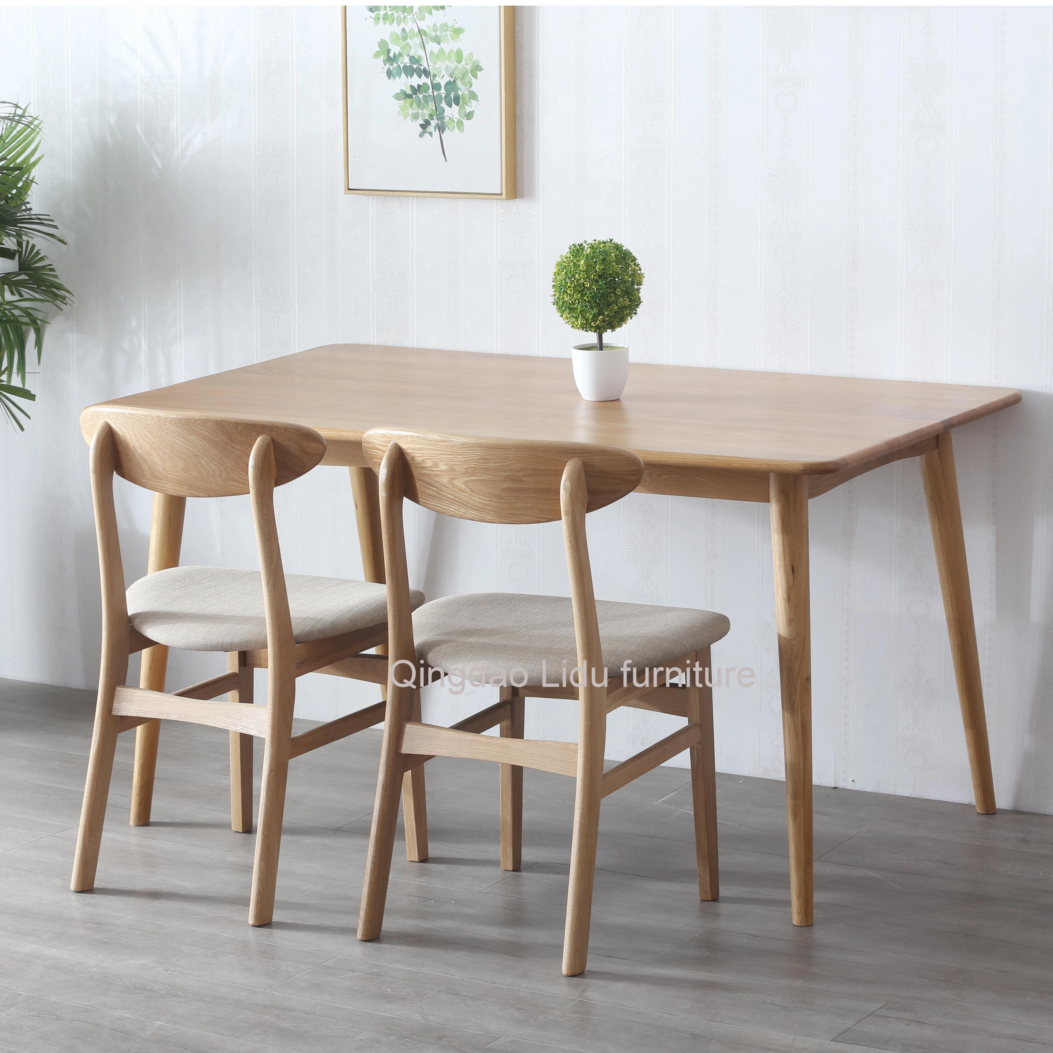 Minimalist Style Solid Oak Wood Dining Room Furniture Set Solid Wood Dining Table