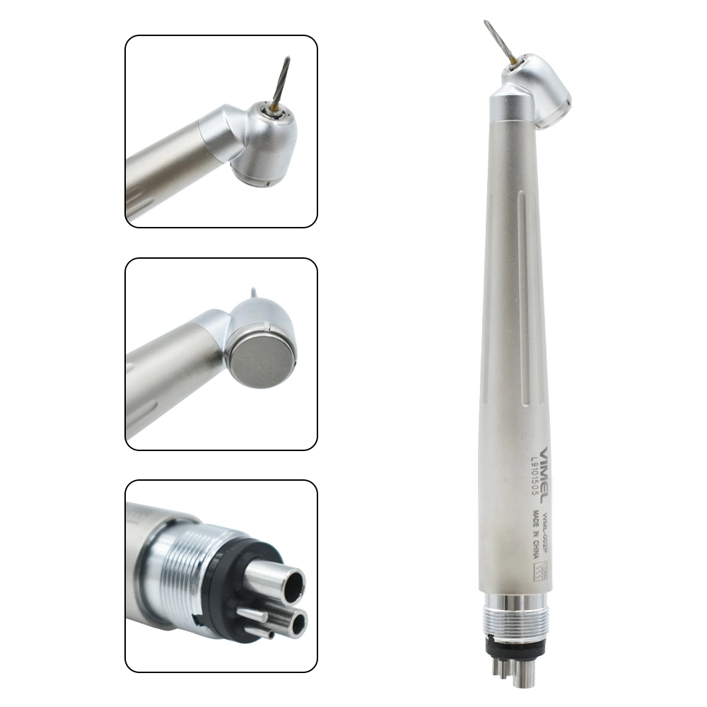 Nuevo en Dental pieza de mano de alta velocidad 45° Escape trasero LED Aerosol de 3 vías con turbina de aire y 2/4 orificios para odontología