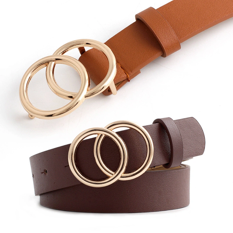 New European and American Round Buckle Belt Women Casual Belt Ladies Jeans Belt Fashion Dress Belt Wholesale/Supplier