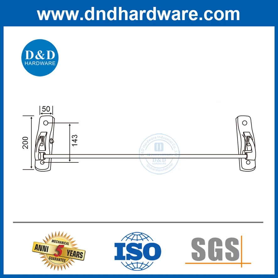 Safety Escape Door Lock Cross Bar Stainless Steel Panic Exit Device