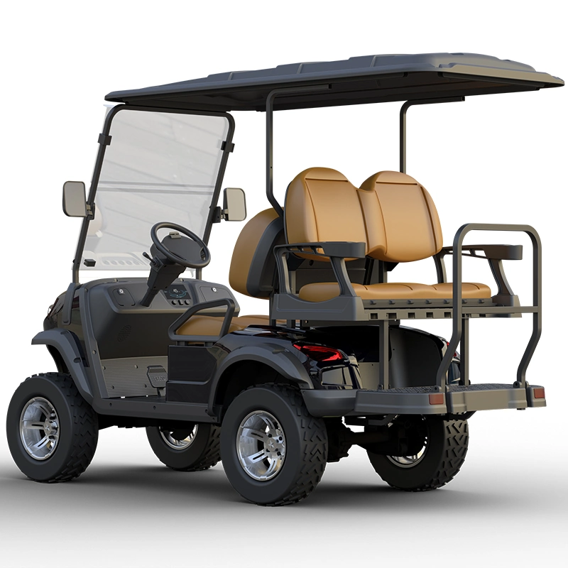 48/72V New Style M Modern Fashion 2023 Brand Design 4 Seat Sightseeing Bus Club Cart Electric Golf Buggy Hunting Cart with Black DOT