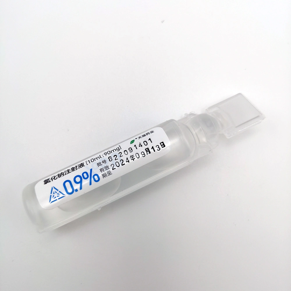 Solution médicale stérile à bas prix 10 ml de chlorure de sodium 0.9 % de solution saline