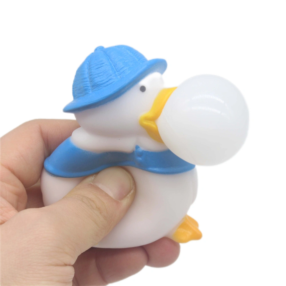 Pato burbuja Squeeze y escupir el pato de la burbuja de bebé pizca pizca Música para niños pequeños juguetes de Regalo de caja de persiana