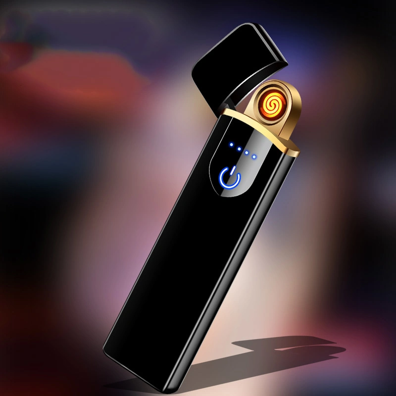 Mini Electric USB Lighter Rechargeable Portable Lighter with Torch Indicator for Cigarettes