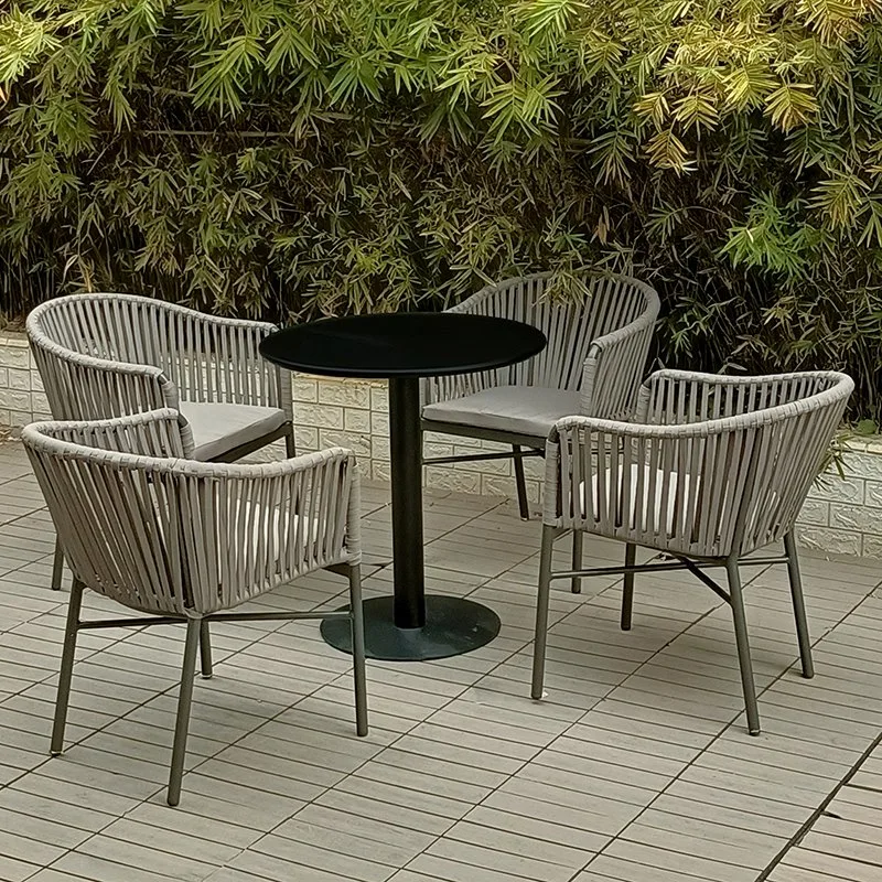 Hochwertige Brown Aluminium Rahmen Rattan Stühle Set Terrasse Im Freien Möbel Freizeit Garten 9PCS Essenset Rattan Gartenmöbel