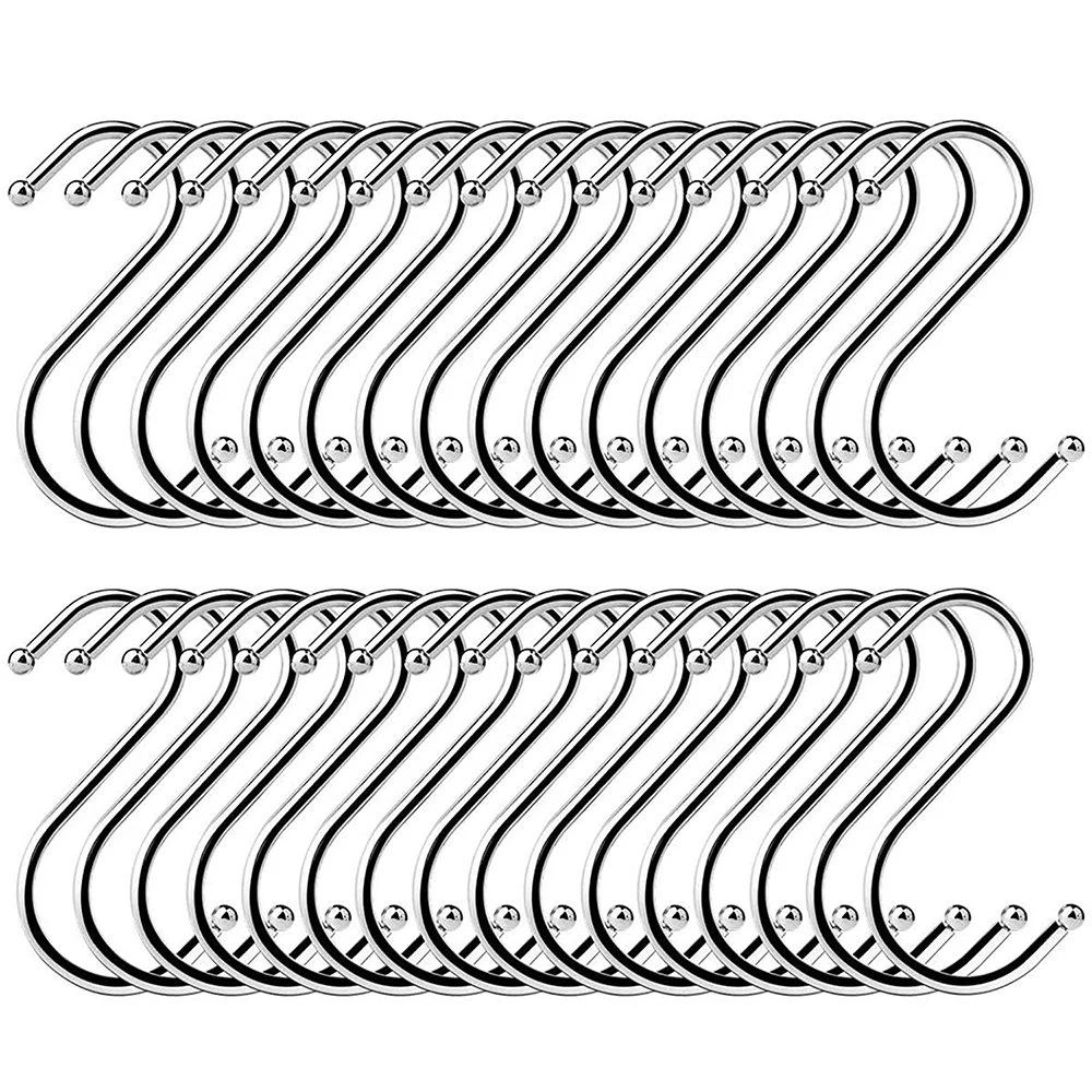 3mm Wire Kitchen Silver S Shaped Type Hook S-Hooks 201 Stainless Steel