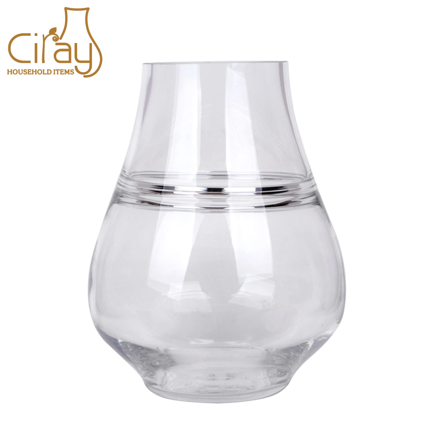 Crystal Flint Glass Vase with Cold Cut Mouth