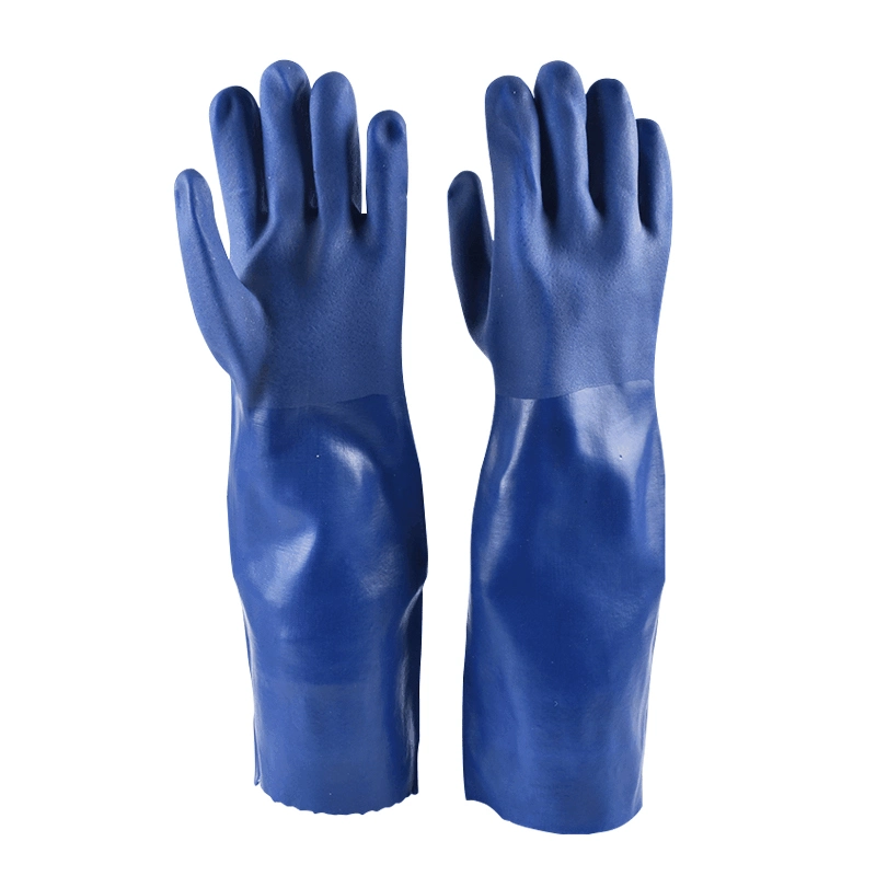 New Fashion Rubber Glove PVC Coating Waterproof Cleaning Industrial Gloves