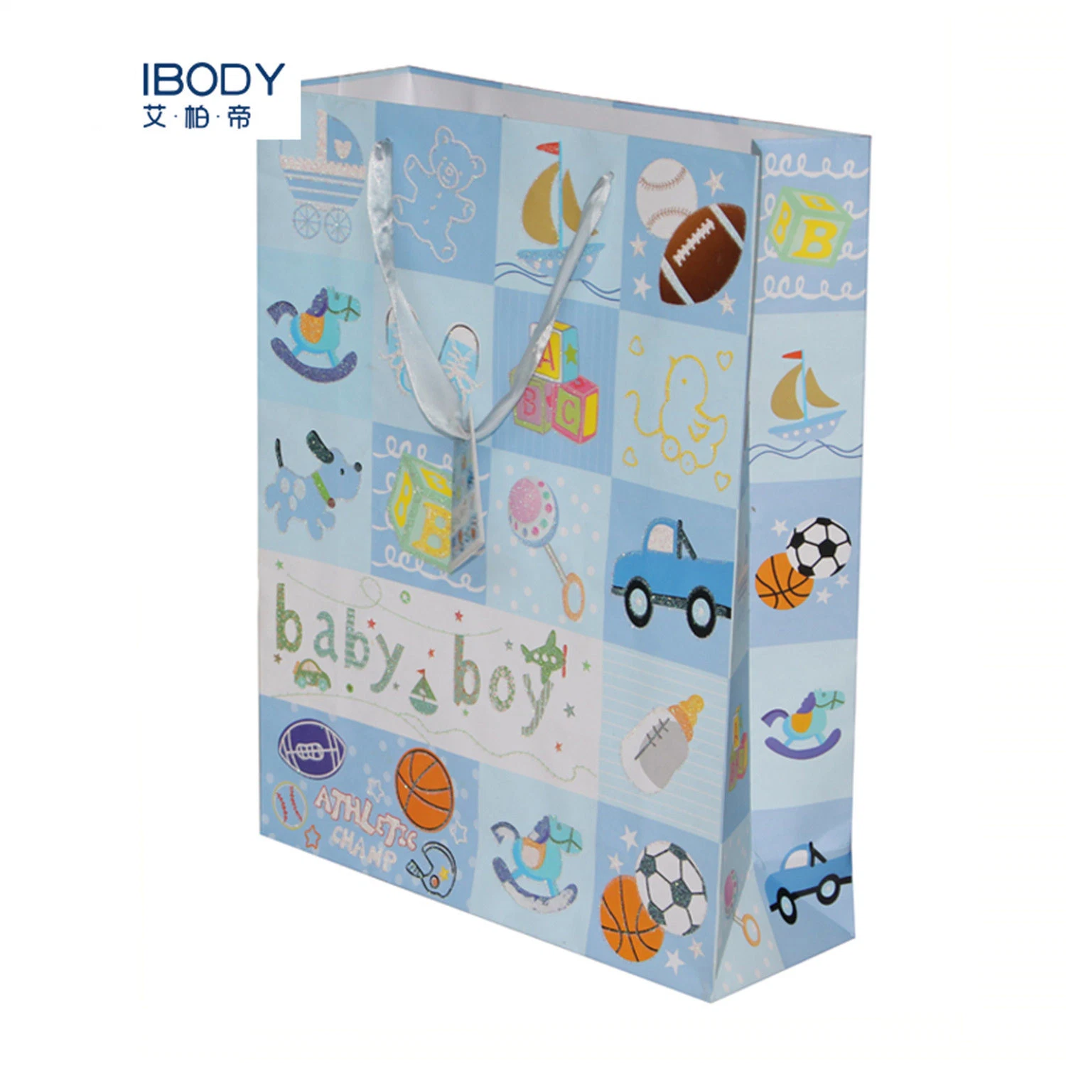 Custom Printing Personalized Packaging Children Kids Gift Bags with Tags Paper Handled Craft Gift Bag for Babies