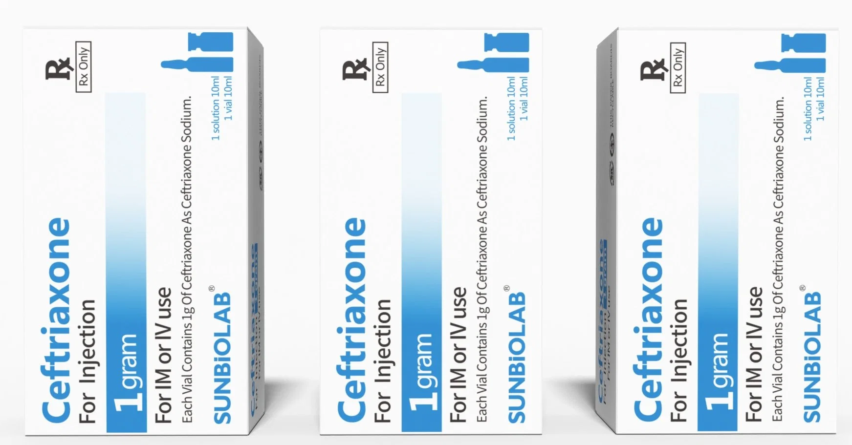الرعاية الصحية Ceftriaxione حقن 1 غرام مسحوق لحقن الأدوية الغربية المضادات الحيوية