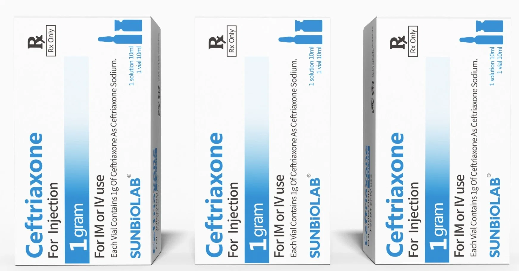 Les soins de santé Injection Ceftriaxione 1g poudre pour injection de médicaments antibiotiques de l'Ouest