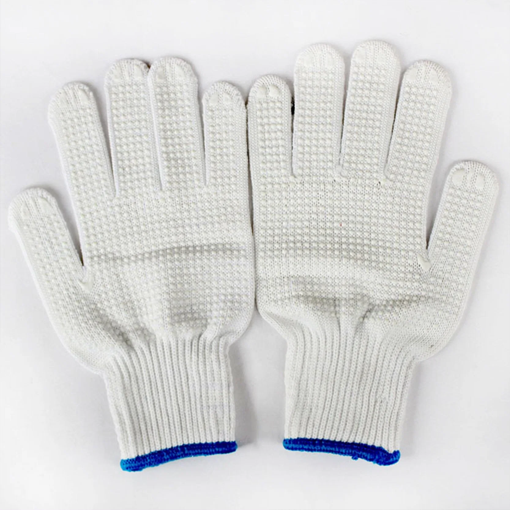 Commerce de gros Blanc 7 Point d'aiguille de la colle plastique Gants PVC antiglisse Wear-Resistant parsemé de fils de coton les gants de travail de protection du travail