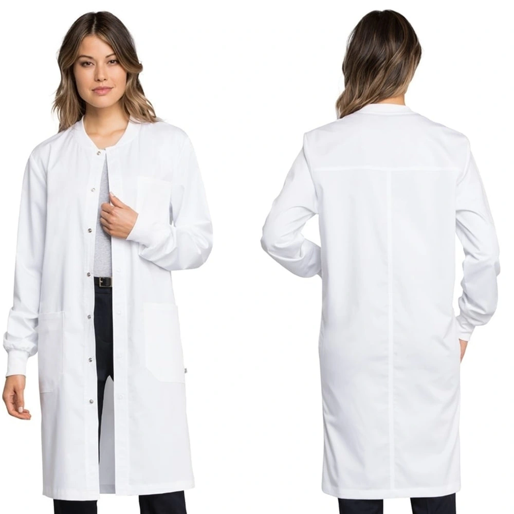 Moda Mujer Bata de laboratorio de medicina personalizada uniformes Bata de laboratorio médicos Slim Fit