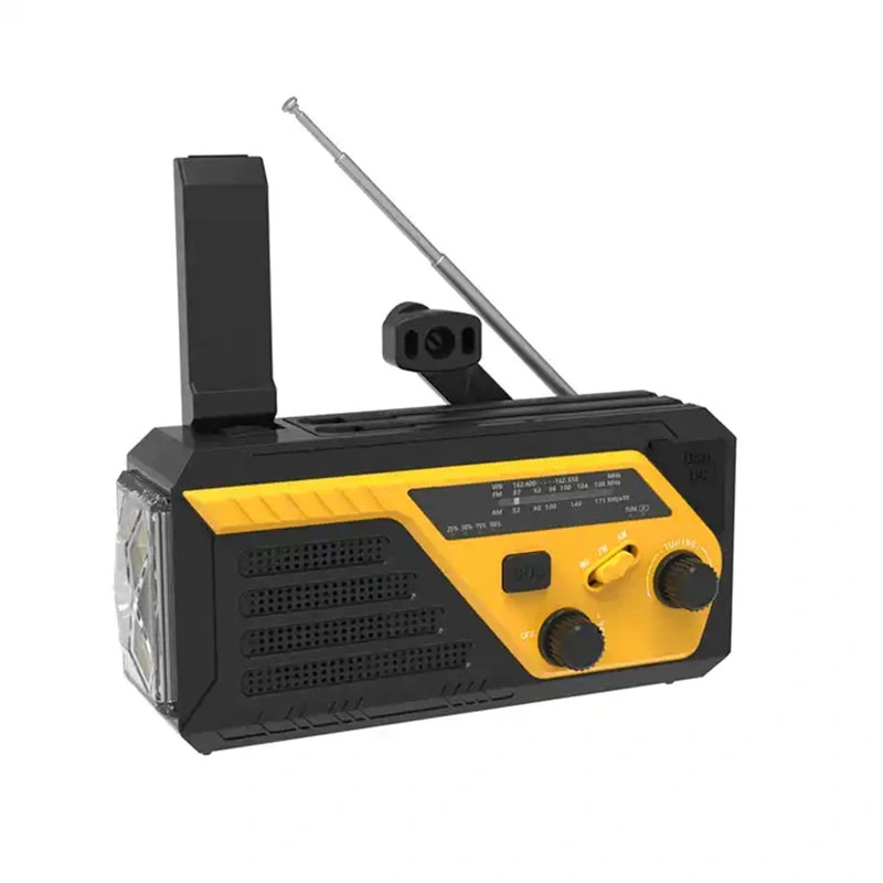 Portátil multifuncional Solar Powered mano manivela Radio Pronóstico del tiempo supervivencia Kit de radio