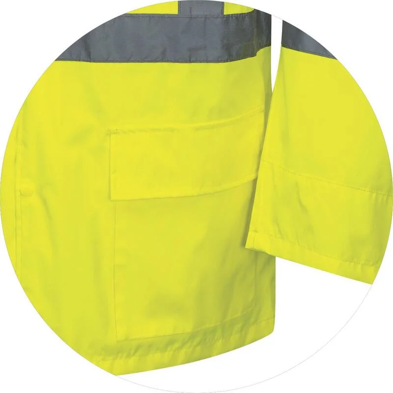 High Visibility Outdoor Work Lightweight Safety Rain Jacket for Traffic Warden