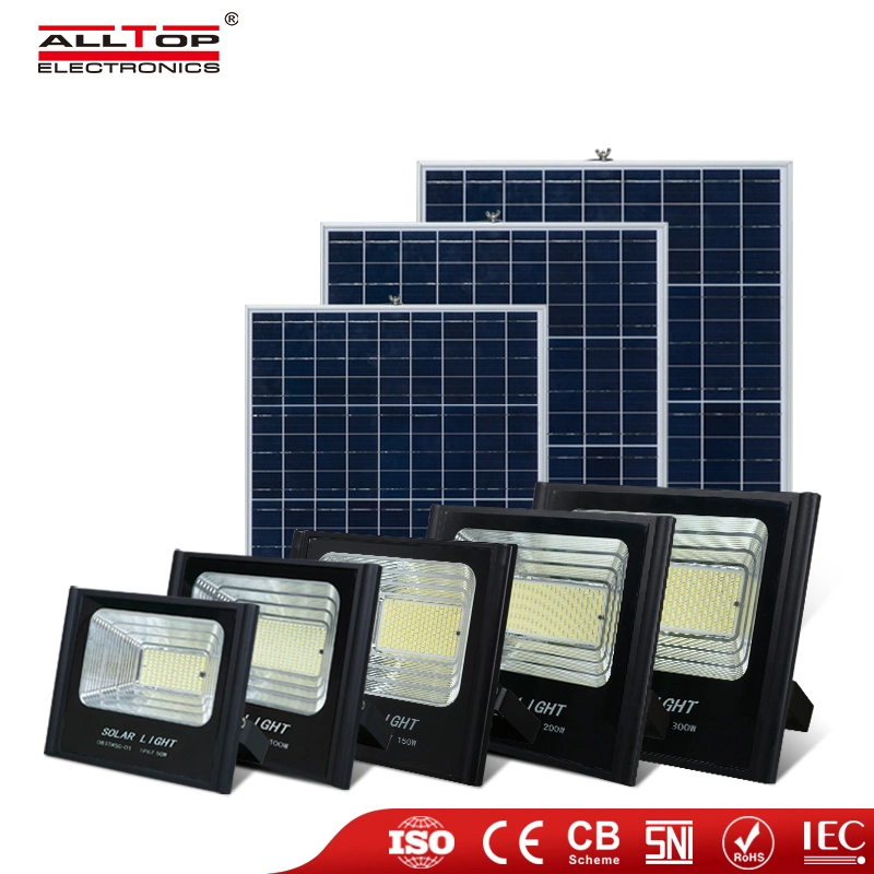 Alltop High Lumen Dimmable Outdoor Landscape 25W 40W 60W 100W 200W 300W IP67 Waterproof Solar Floodlight