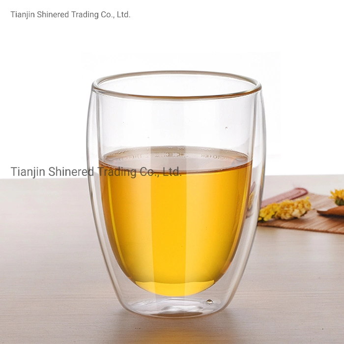 350ml (12oz) Doppelwand Glas Tee Tasse Kaffee Becher Glas Kaffeetasse mit Deckel