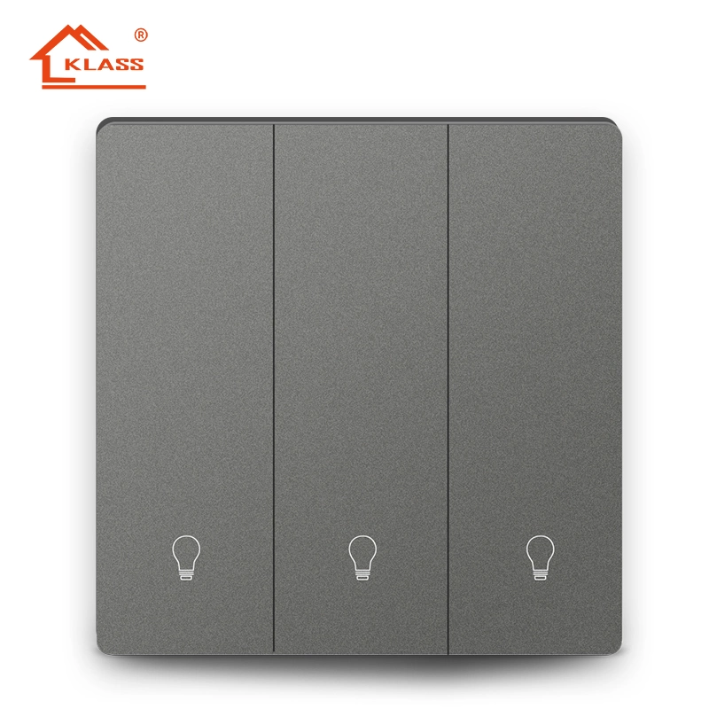 Lámpara de pared inteligente Klass Glass Neutral Wireless Tuya Zigbee Touch Interruptor de personalización de botón pulsador