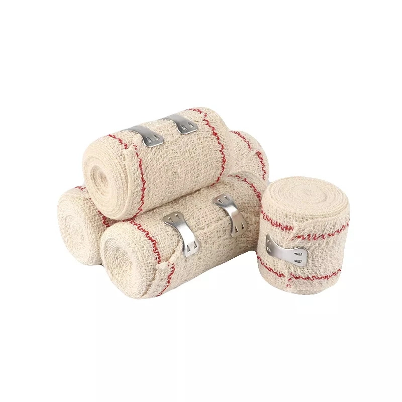 China Supplier Hot Sale Medical Level Sterile Wound Dressing Different Types Surgical Spandex Elastic Cotton Crepe Bandage