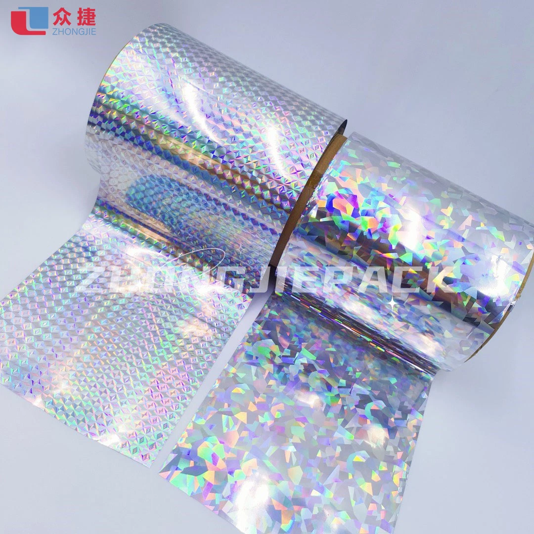 Plastic Roll Glossy Soft Touch Thermal Lamination Metallized Holographic Glitter Pet Film