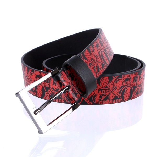 Black PU Leather Print Casual Designer Men Belt (RS-12002)