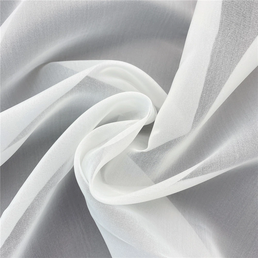 Venta caliente tejido de seda blanca de Organza de raso con cómodo