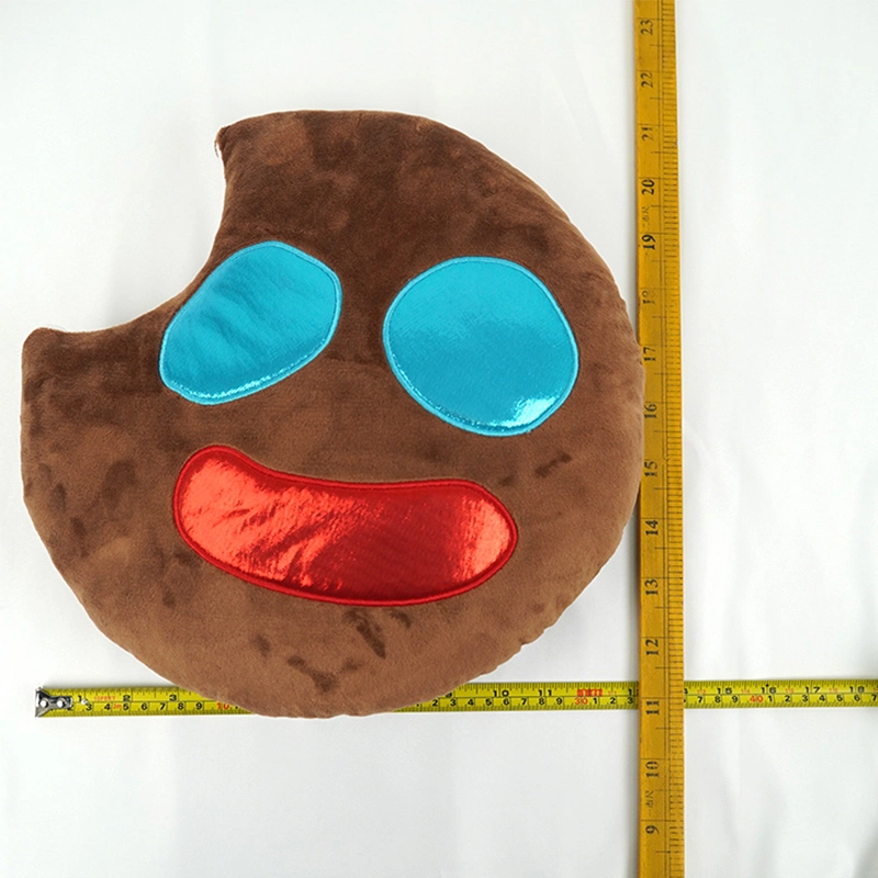 OEM ODM 35cm Choco Cookie geformt weich gefüllte Kissen angepasst Plüschkissen