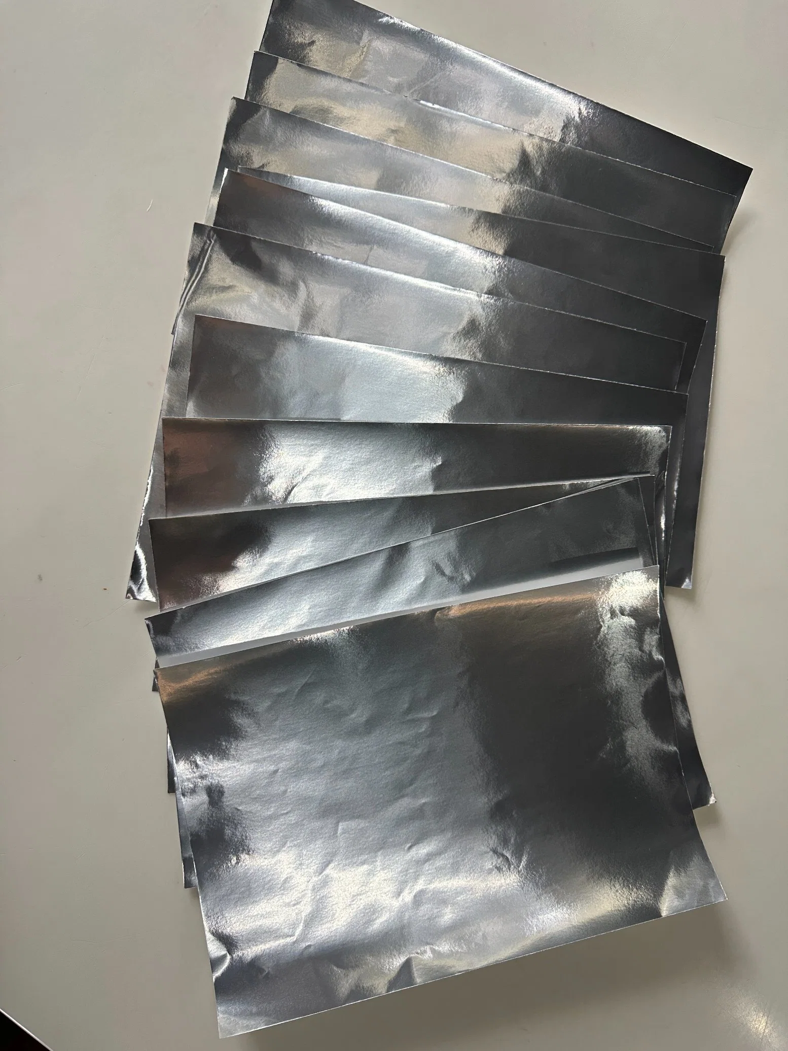 80GSM Silver Bright Aluminium Foil Paper Sticker Acrylic Glue White Glassine