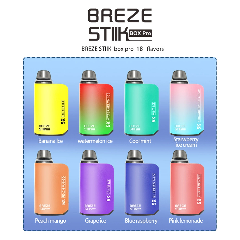 OEM ODM 500 Puffs Vape Disposable Breze Stiikbox PRO 950mal 12ml E Cigarette Rechargeable Vape Mesh Coil