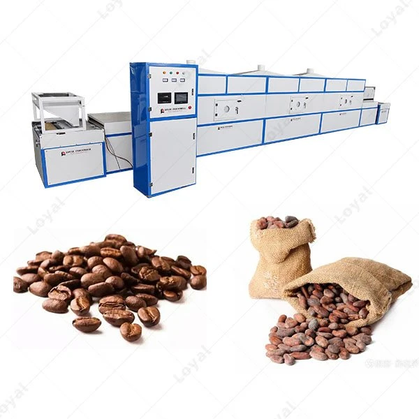 Industrial Tunnel Microwave Coffee Cocoa Bean Roasting Dryer Machine