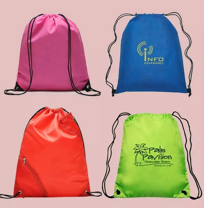 Promotional Cheapest 210d Drawstring Bag with Customized Logo