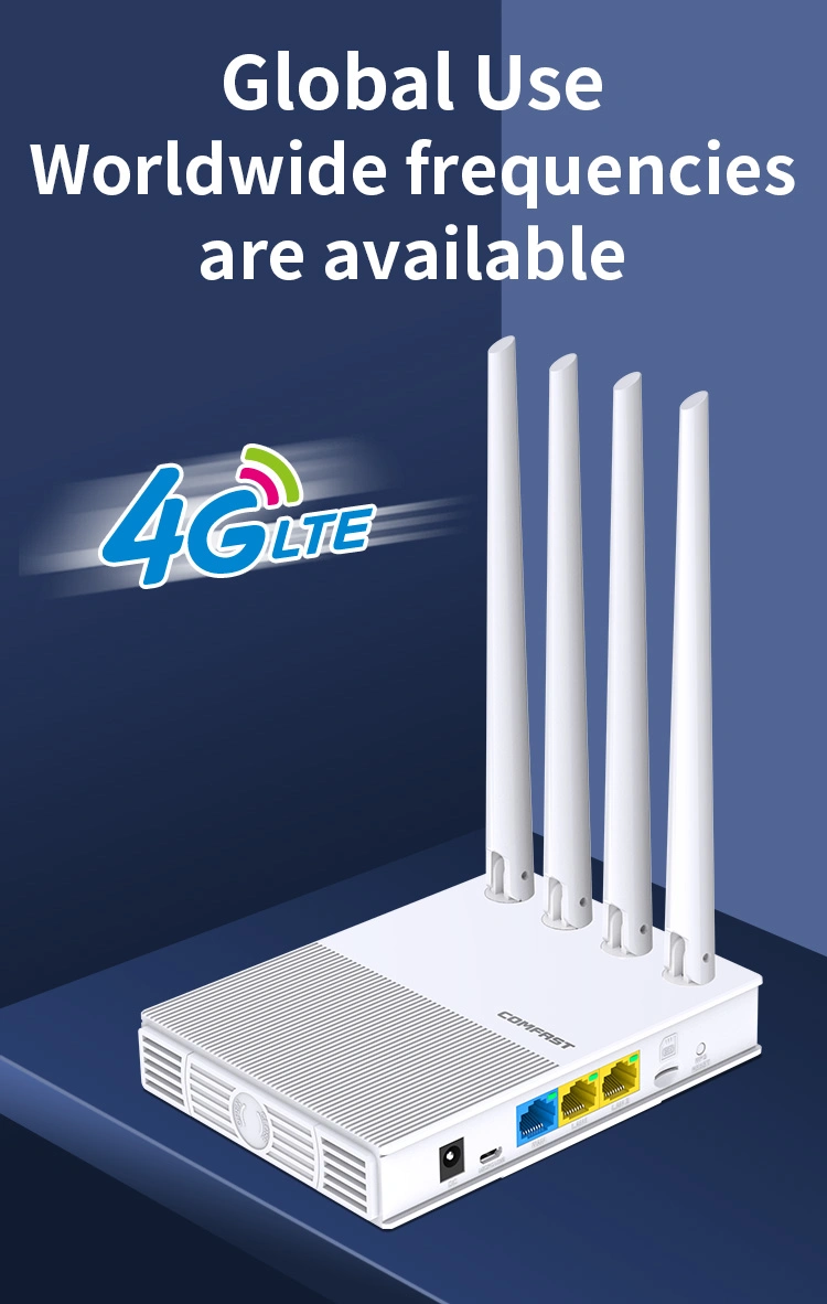 Comfast High quality/High cost performance 4G LTE Wireless Router with SIM Card Mt7628da 4 Antenna 300Mbps WiFi Router