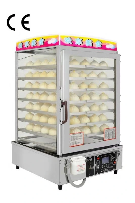 SGM-5c Elektrische Edelstahl Glas Display Momo Bao Pao Dessert Anzeige Für Dampfgarer Für Lebensmittel Kochmaschine Brotkocher Gewerbliche Nutzung Praktisch Verkaufspreis