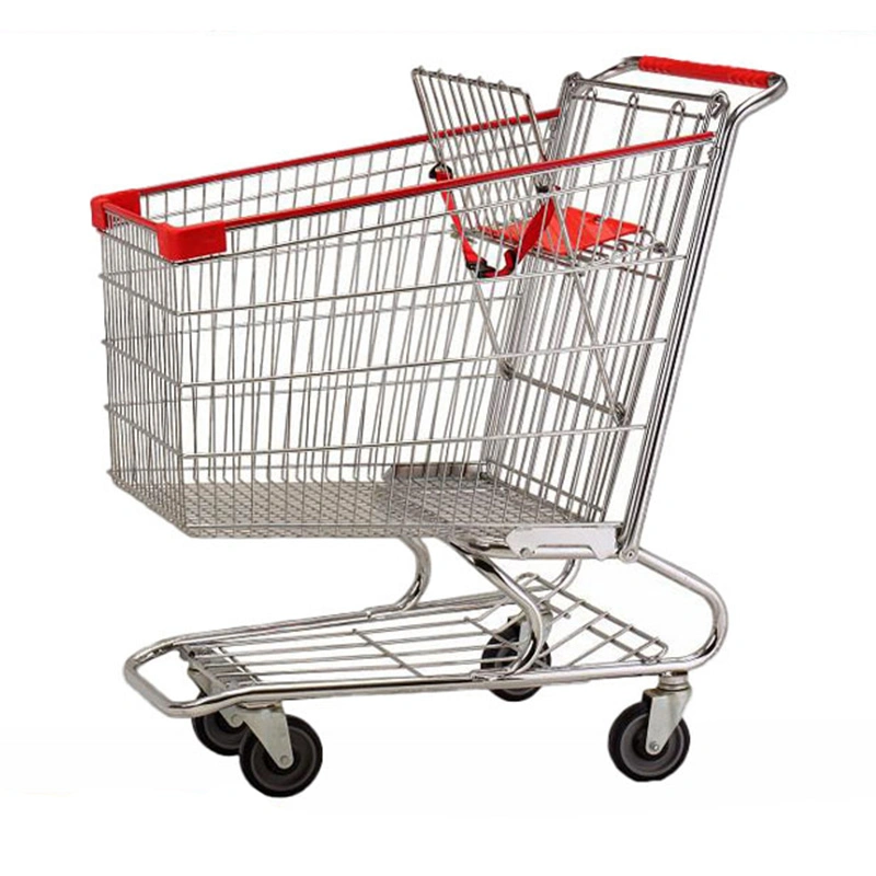 Large Capacity New Style Steel Zinc Supermarket Shopping Cart Trolley (JT-E01)