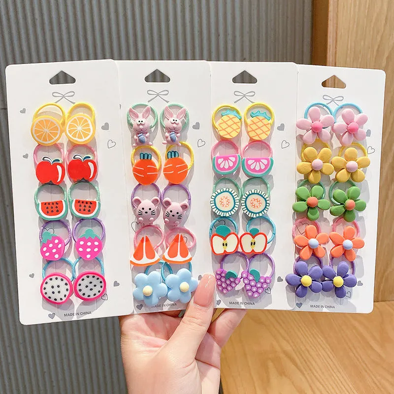 10PCS/Set 2cm Princess Toddler Hair Ties Kids Mini Scrunchis Girls Wholesale/Supplier Flower Baby Hair Accessories