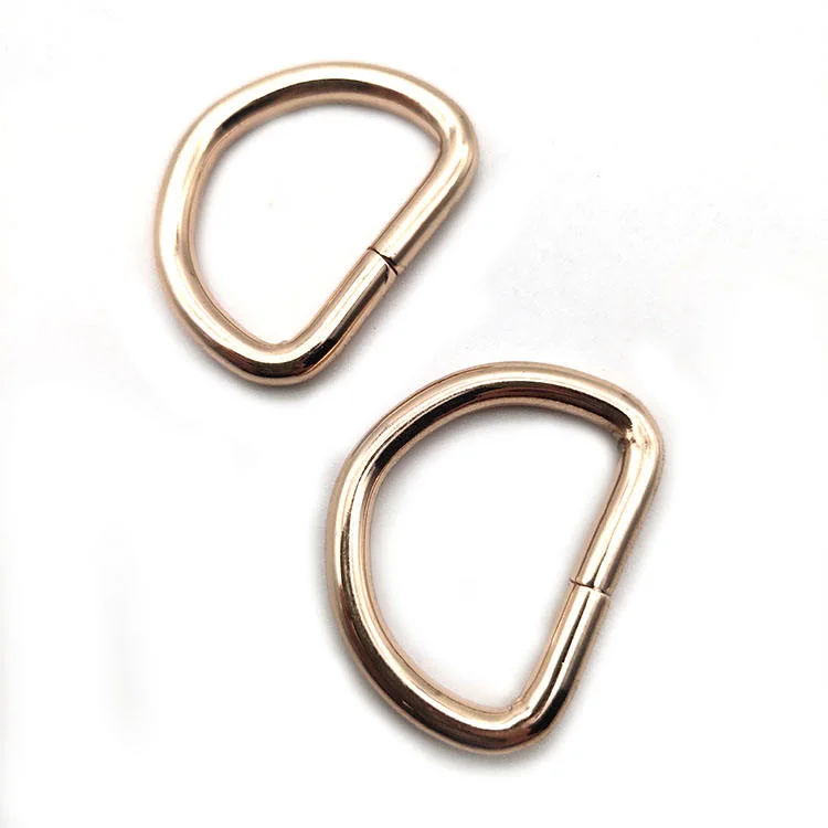 Metal D Ring Gold Color Plating for Bag Strap Belt Buckle Openable D Ring for Handbag