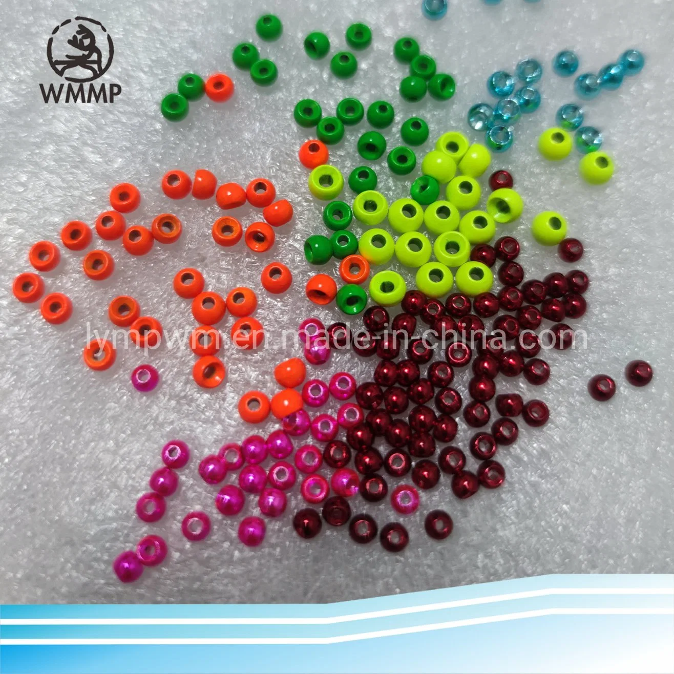 Fluorescent/Painted Orange and White Tungsten Slotted Beads 2.3mm, 2.8mm. 3.3mm&3.8mm