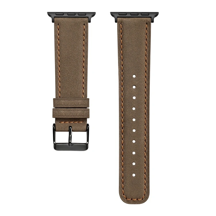 Wholesale/Supplier Designer Genuine Luxury Leather Strap for Apple iWatch Series 6 7 Se Leather with TPU Band Handmade Vintage Leather Band for Apple Watch 38mm42mm